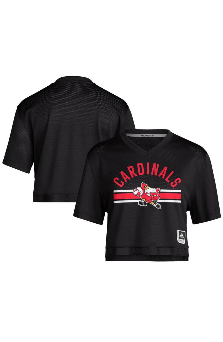 adidas Women's adidas Black Louisville Cardinals 1980s Throwback Cropped T-Shirt, Main, color, Black