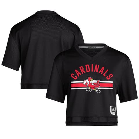 Women's adidas Black Louisville Cardinals 1980s Throwback Cropped T-Shirt