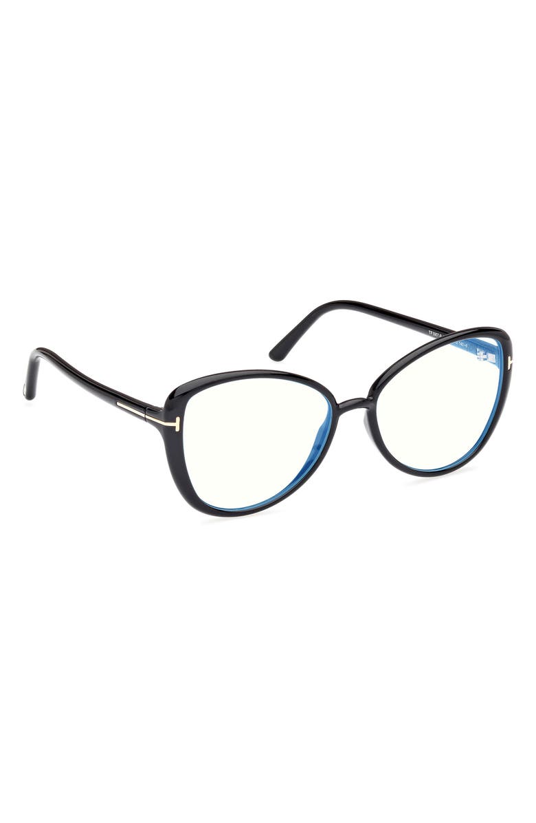 TOM FORD 55mm Butterfly Blue Light Blocking Optical Glasses, Alternate, color, 
