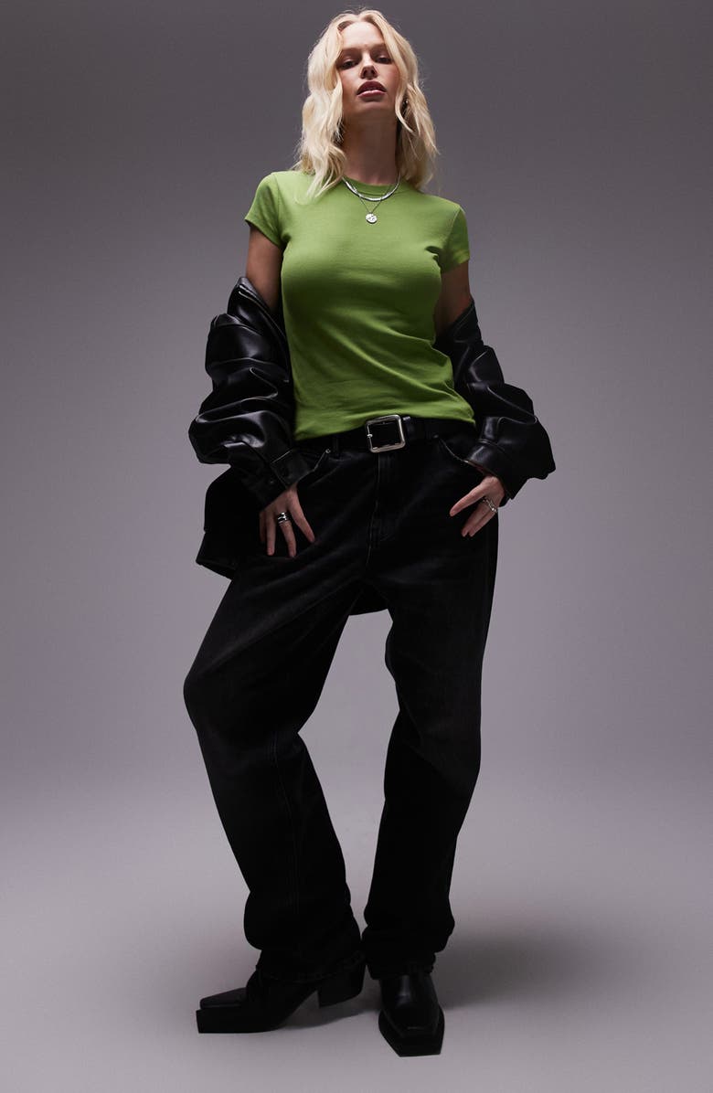 Topshop Everyday Cotton T-Shirt, Alternate, color, Mid Green