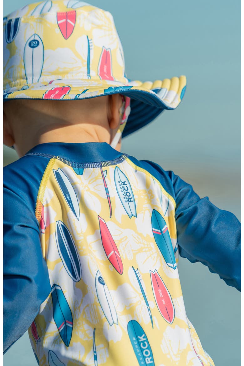 Kids' Rock the Board One-Piece Rashguard Swimsuit, Alternate, color, YELLOW