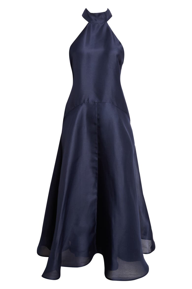 Becca Sleeveless Silk Gown, Alternate, color, NAVY