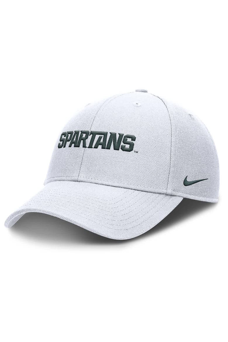 Men's Nike White Michigan State Spartans 2025 On-Field Rise Performance Adjustable Hat, Main, color, White