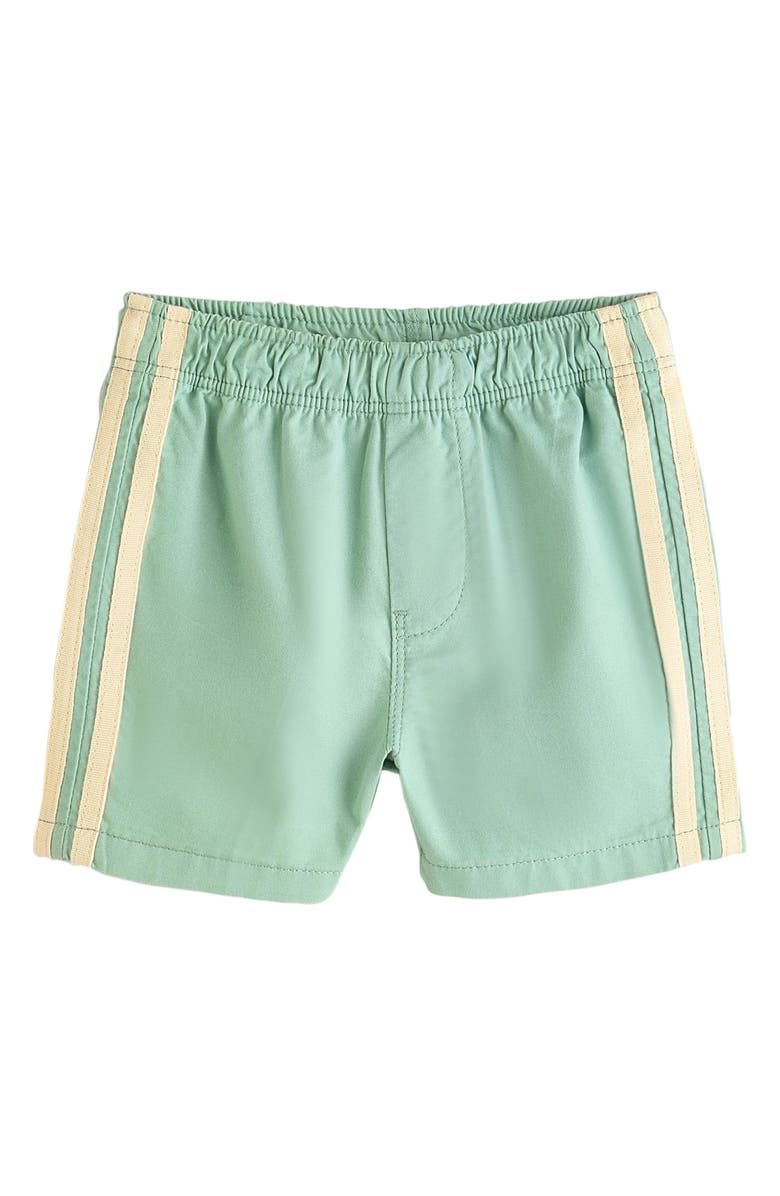 NEXT Kids' Sporty Stripe Cotton Shorts, Main, color, Green