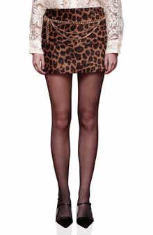 Avec Les Filles Leopard Print Miniskirt