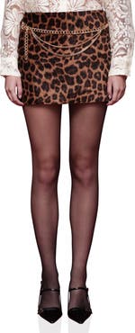 Avec Les Filles Leopard Print Miniskirt