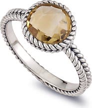 SAMUEL B. Sterling Silver Round Citrine Ring