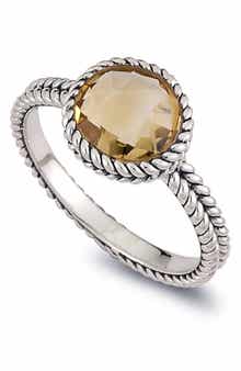 SAMUEL B. Sterling Silver Round Citrine Ring
