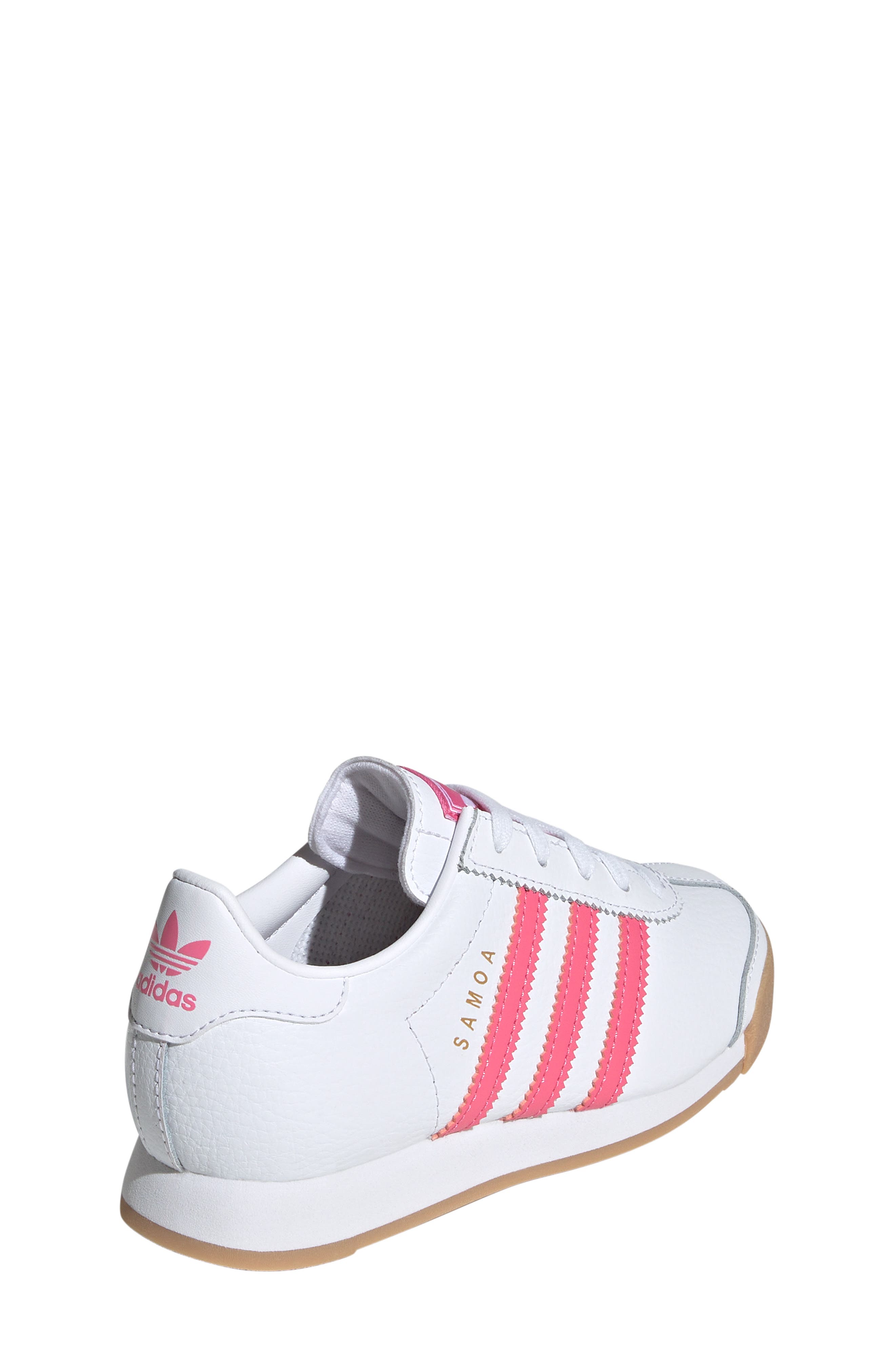 adidas Kids' Samoa Sneaker, Alternate, color, Footwear White/ Pink