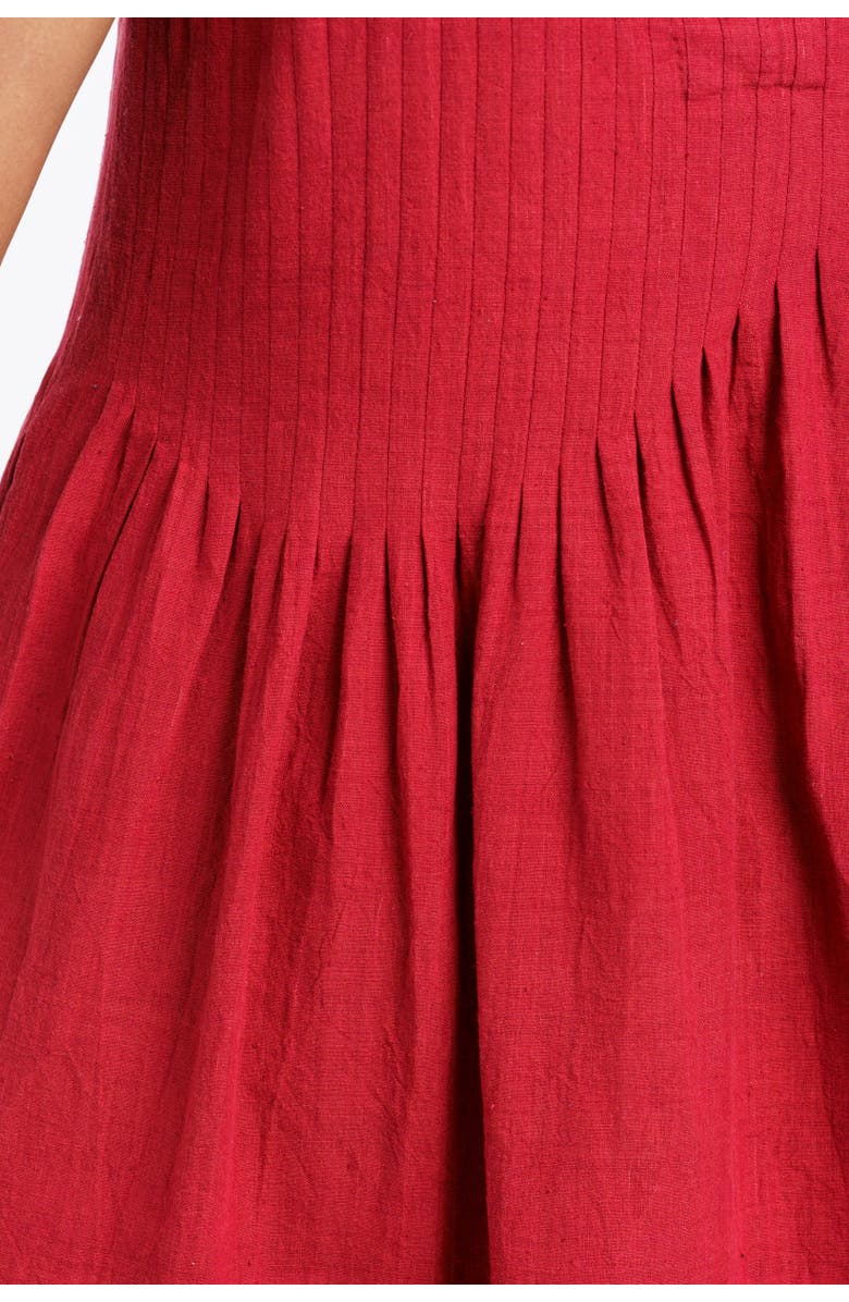 World of Crow Red Pleated Midi Dress, Alternate, color, 