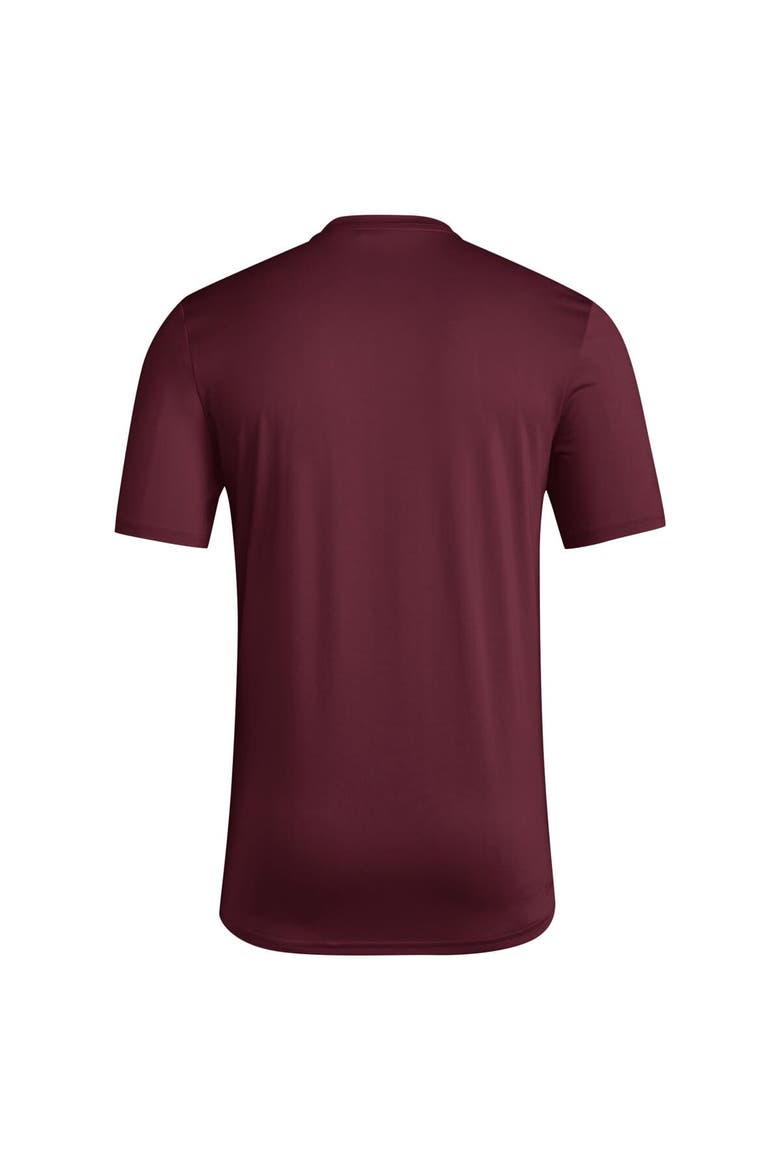 Men's adidas Maroon Mississippi State Bulldogs Locker Football Pre-Game AEROREADY T-Shirt, Alternate, color, Maroon