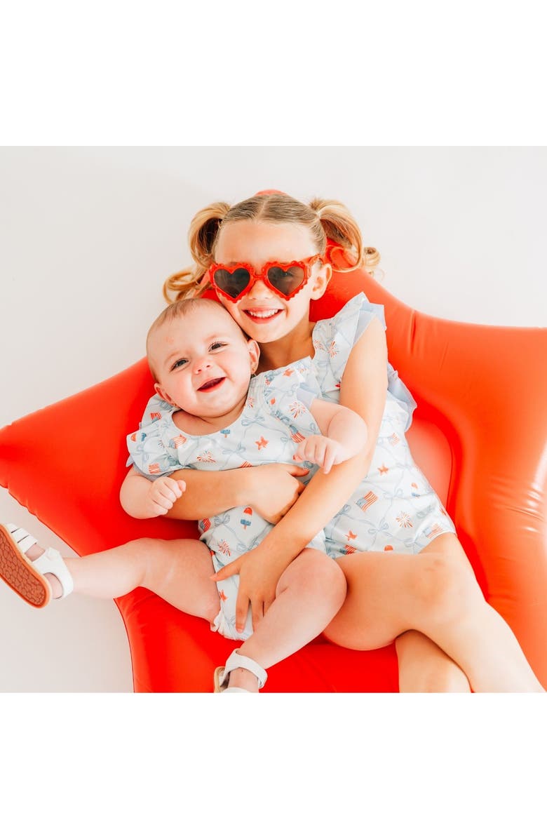 Sweet Wink Patriotic Trellis Bathing Suit, Alternate, color, Blue