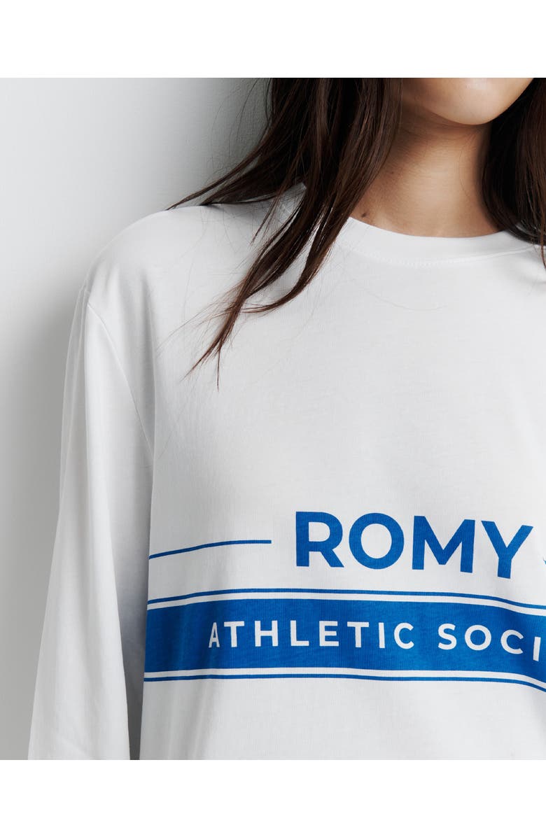 Romy the Brand Romy Athletic Society Long Sleeve Tee, Alternate, color, White + Print