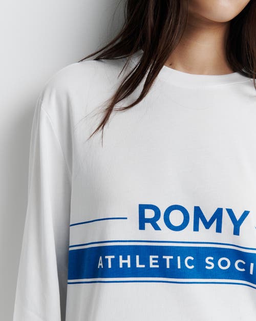 Romy The Brand Romy Athletic Society Long Sleeve Tee In White