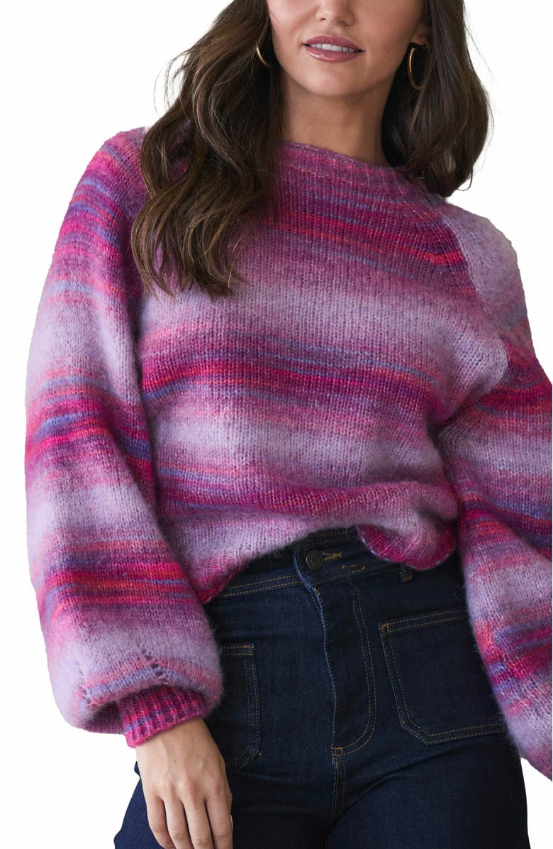 BTB Los Angeles SUNRISE SWEATER, Main, color, Pink Ombre