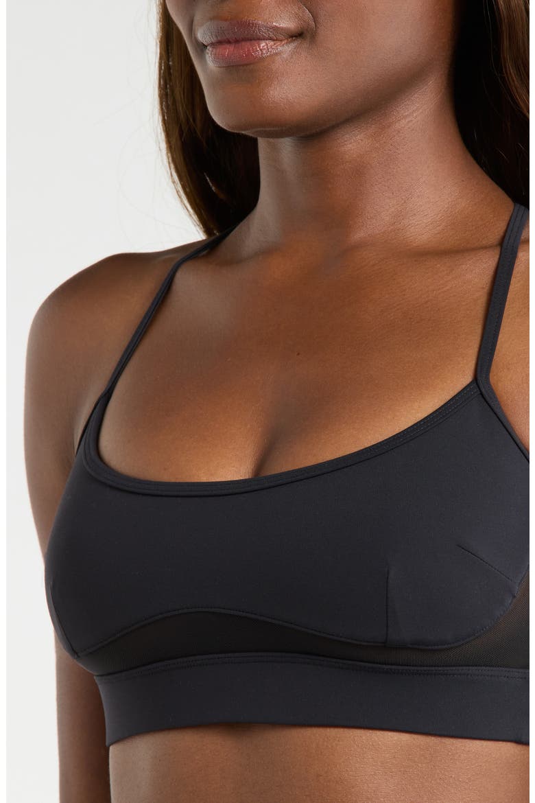 Sculpt Mesh Inset Sports Bra, Alternate, color, BLACK