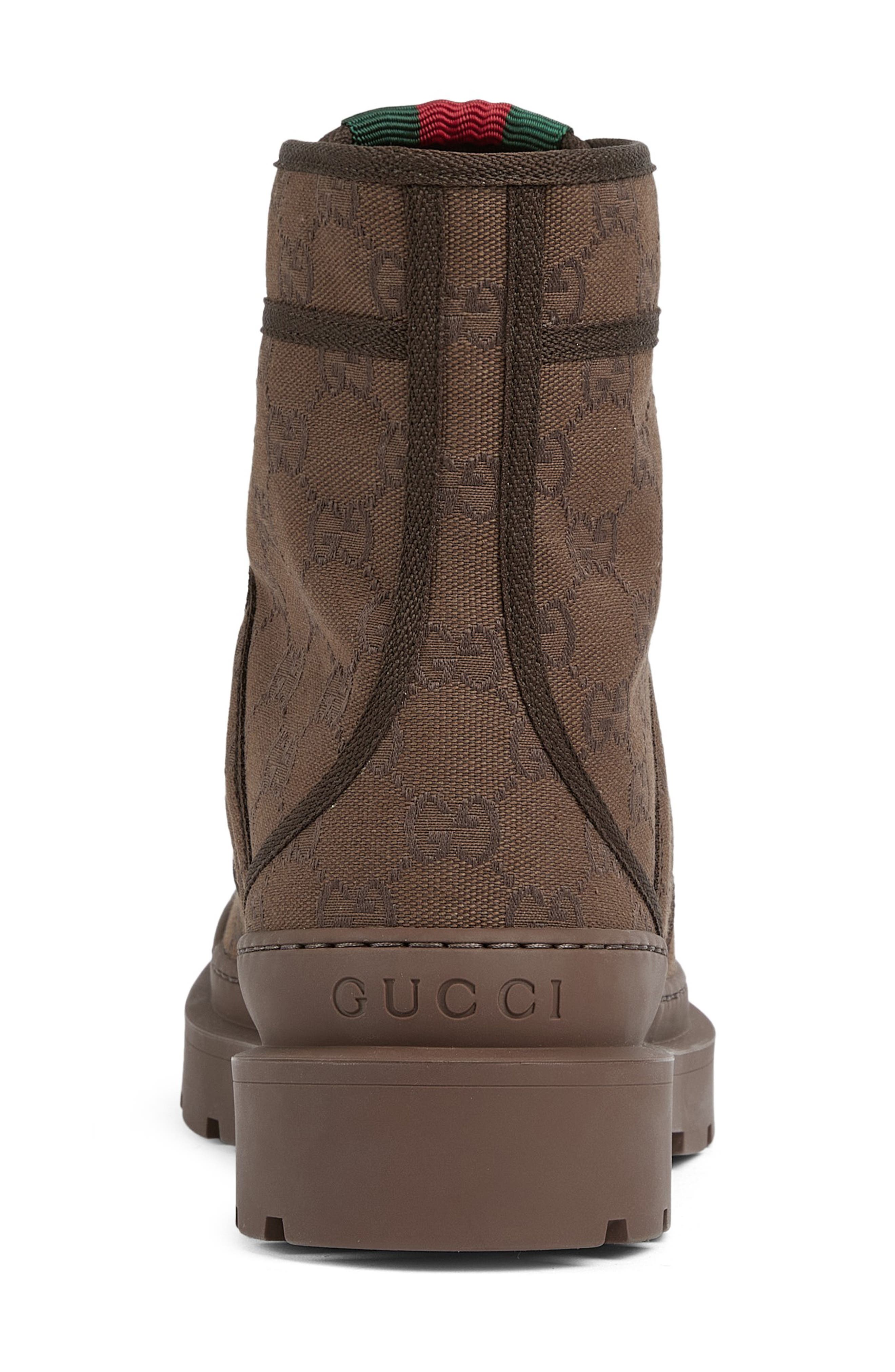 Gucci New Sherlin Combat Boot, Alternate, color, Dark Brown