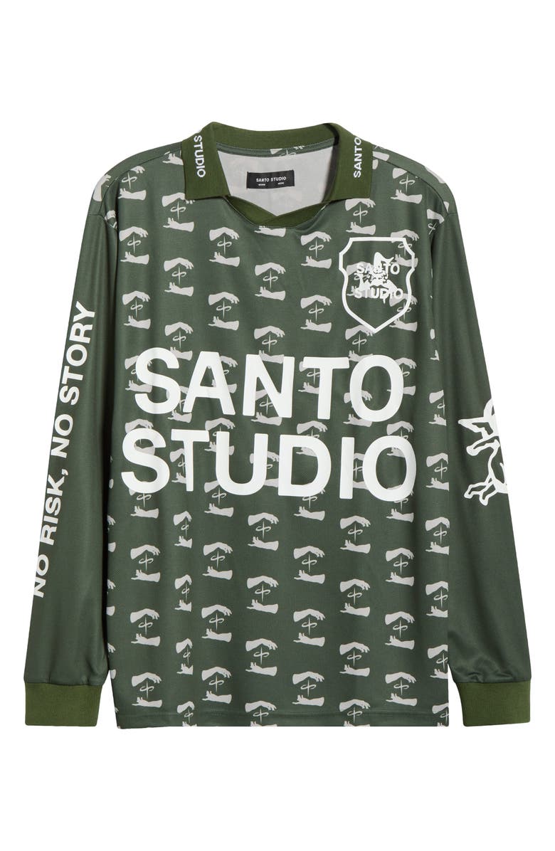 SANTO STUDIO Faith Over Fear Long Sleeve Club Jersey, Main, color, Green