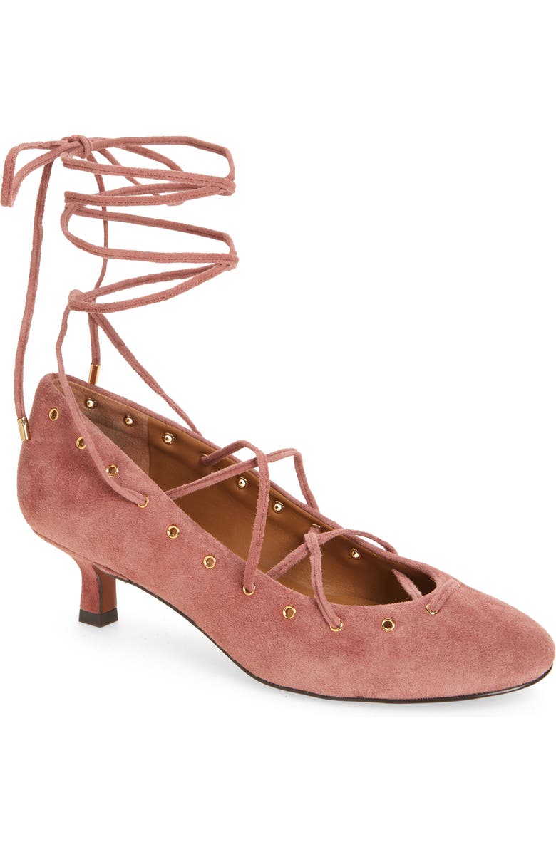 Madewell Remy Wraparound Ankle Strap Kitten Heel Pump, Main, color, Rosy Mauve