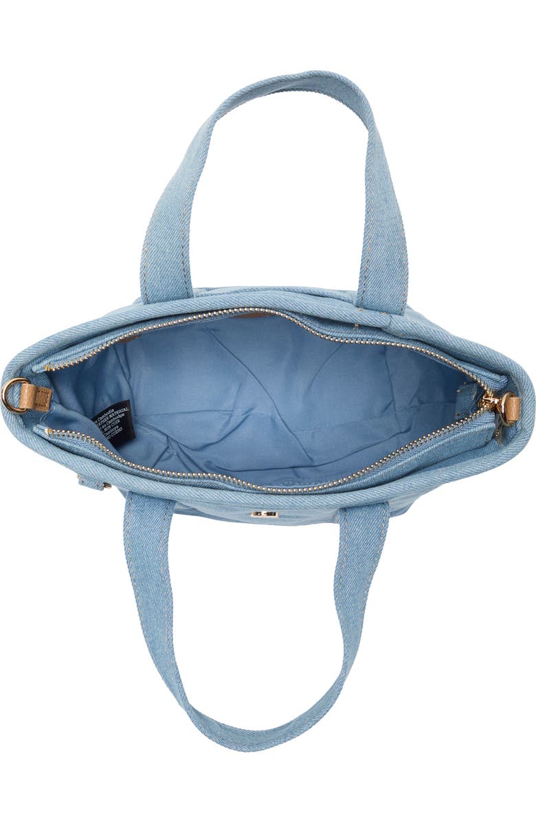 Nanette Lepore Small Convertible Denim Twill Satchel with Accessories, Alternate, color, Blue Jeans Denim