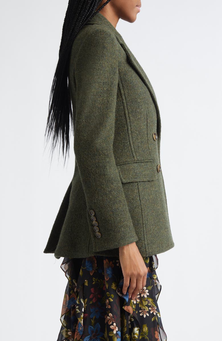 Veronica Beard Duran Virgin Wool Coat, Alternate, color, Cypress