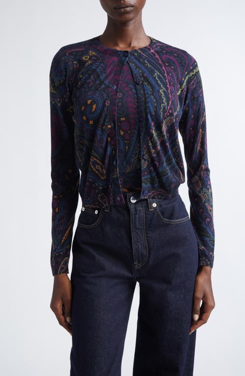 Paisley Silk & Cashmere Cardigan