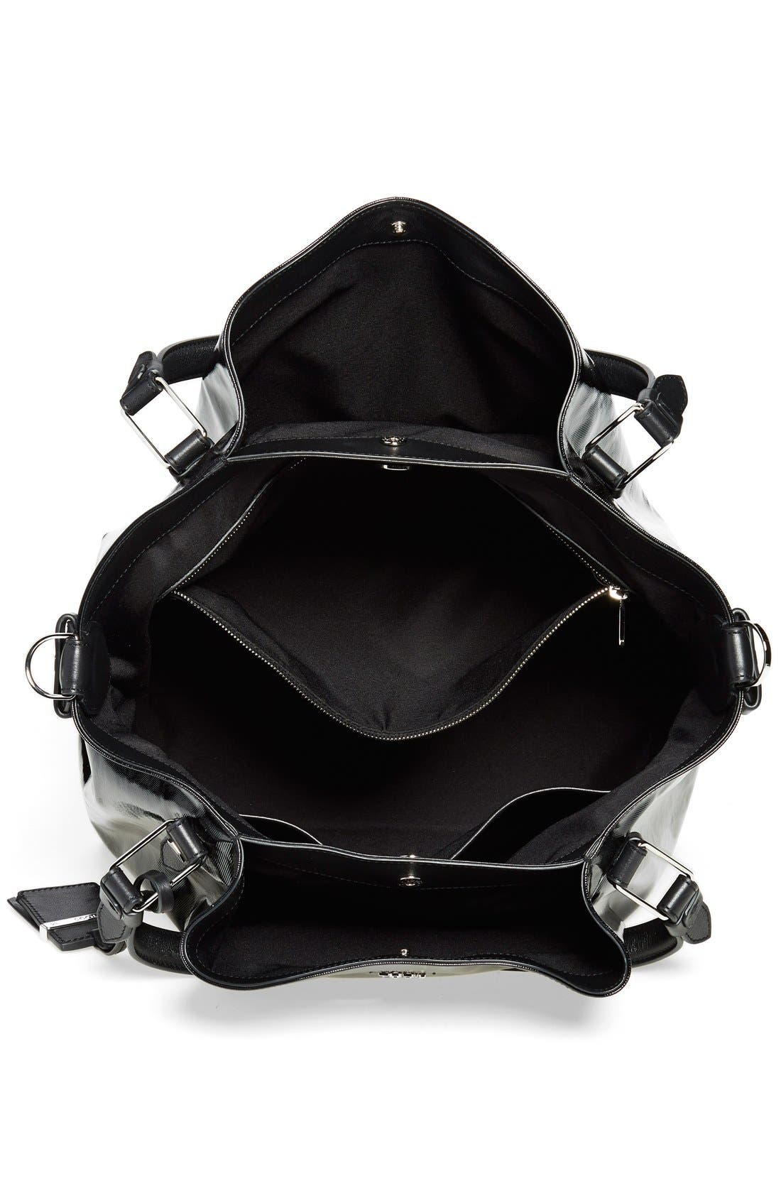 'Small Flower' Satchel, Alternate, color, BLACK