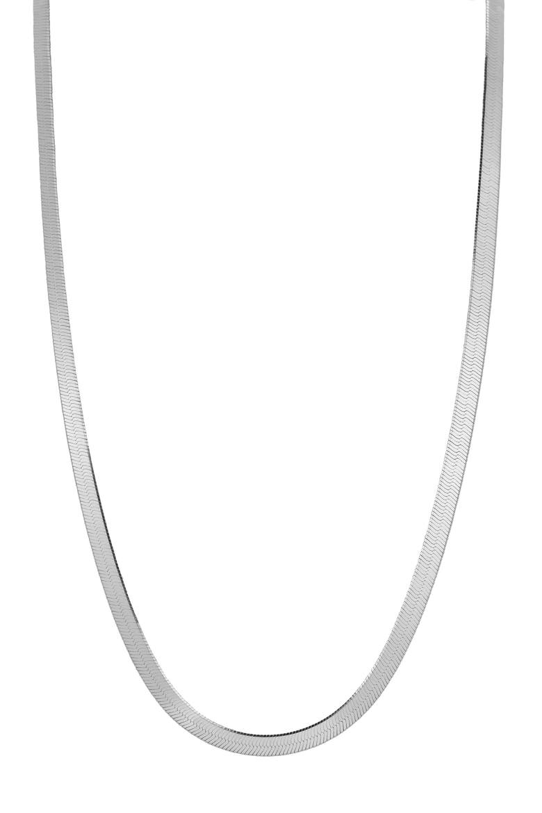 Herringbone Chain Necklace, Main, color, SILVER