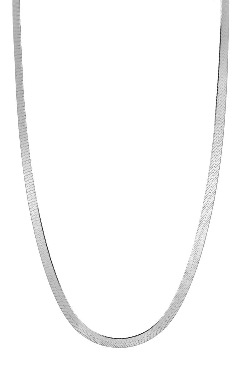 GLAZE JEWELRY Herringbone Chain Necklace, Main, color, Silver