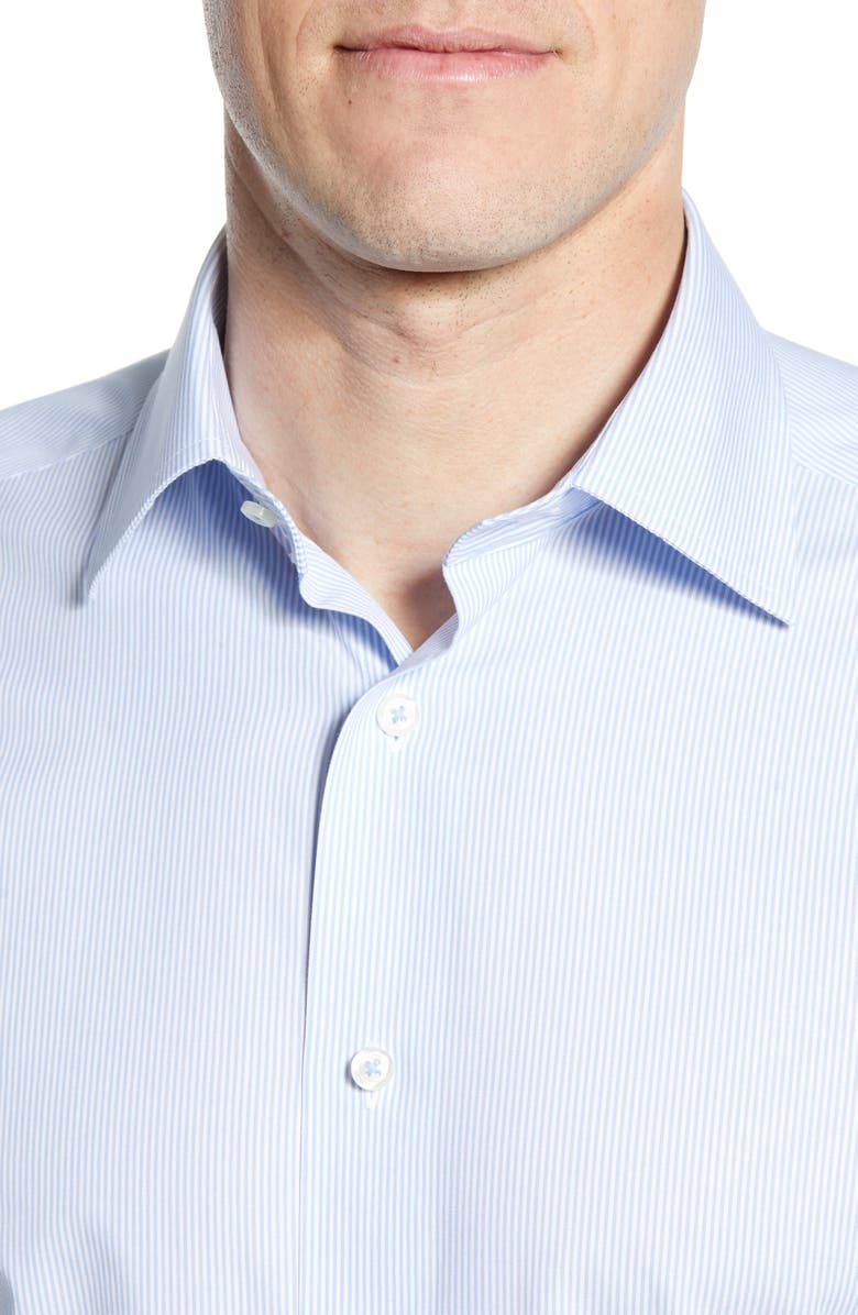 David Donahue Luxury Non-Iron Trim Fit Stripe Dress Shirt, Alternate, color,