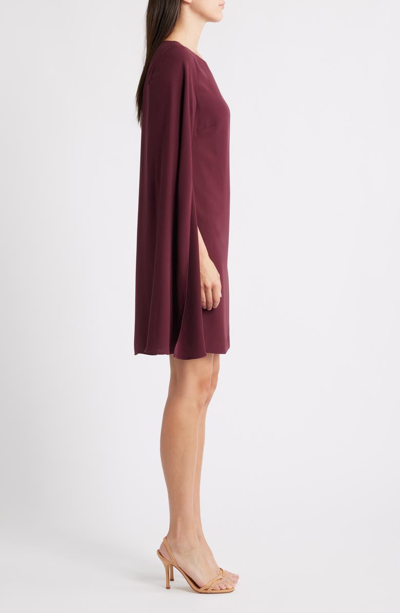 Lauren Ralph Lauren Capelet Georgette Cocktail Dress, Alternate, color, Dark Garnet