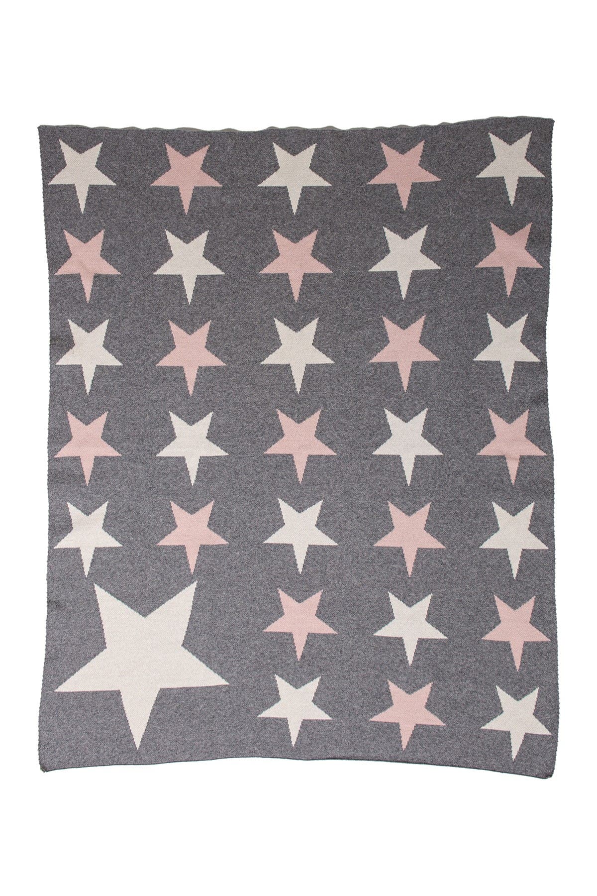 PARKLAND COLLECTION Twinkle Stars Transitional Light Grey Knitted 32" x 40" Baby Blanket