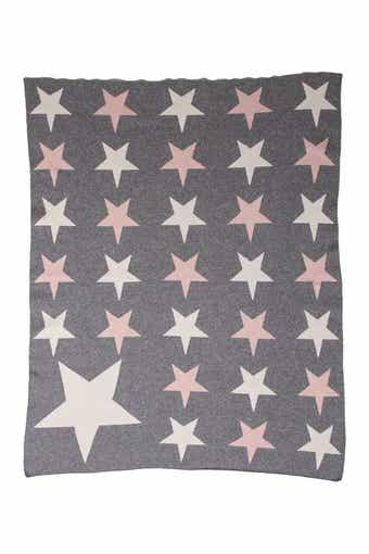 PARKLAND COLLECTION Twinkle Stars Transitional Light Grey Knitted 32" x 40" Baby Blanket