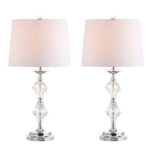 Jonathan Y Madison 27.5" Crystal Led Table Lamp, Clear/chrome In Clear/chrome