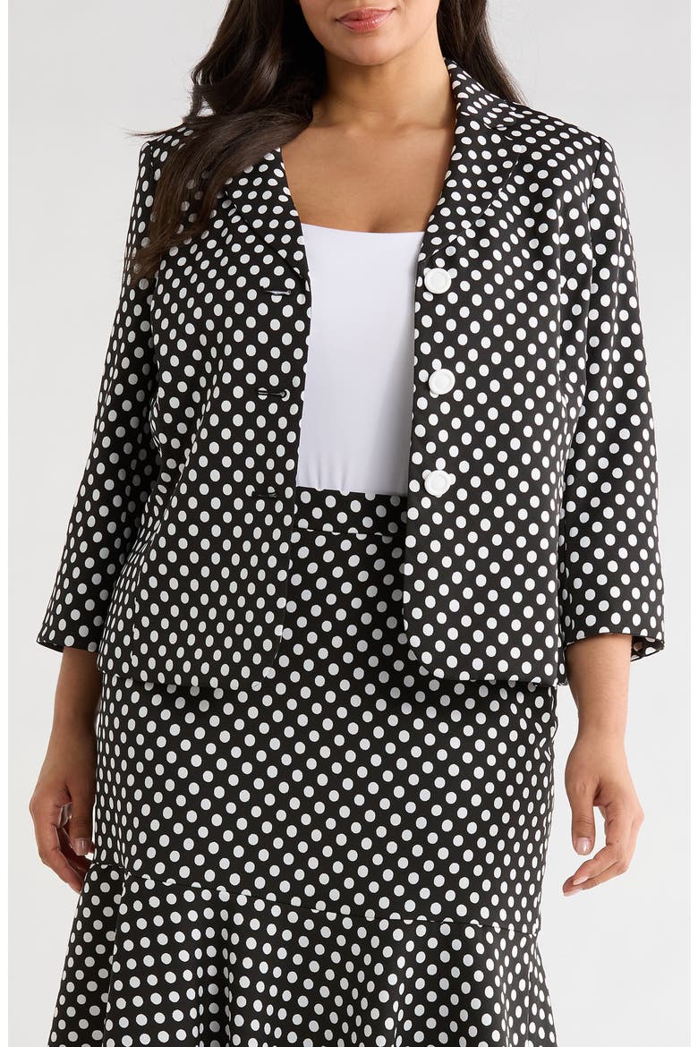 Dot Three Button Jacket, Main, color, BLACK/ LILY WHITE