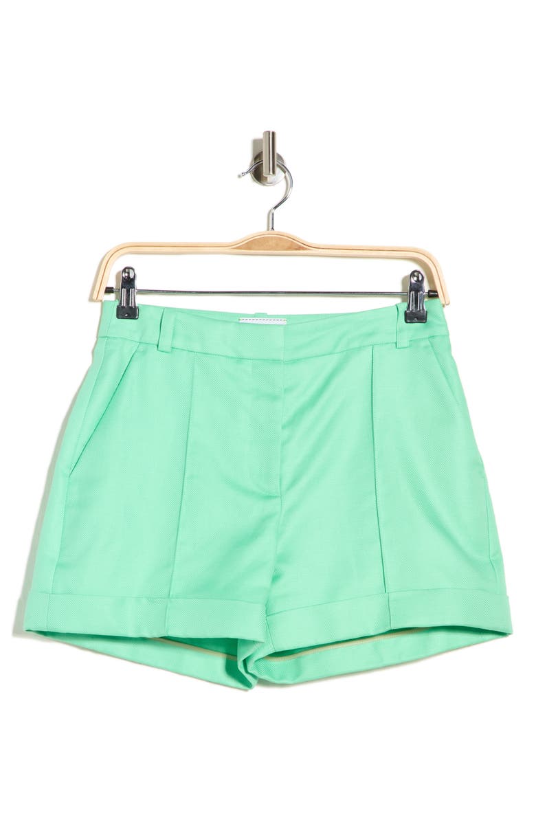 Longchamp Linen & Cotton Twill Shorts, Alternate, color, Mint