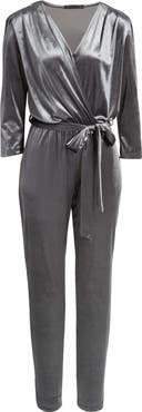 Fraiche by J Velvet Tie Waist Jumpsuit