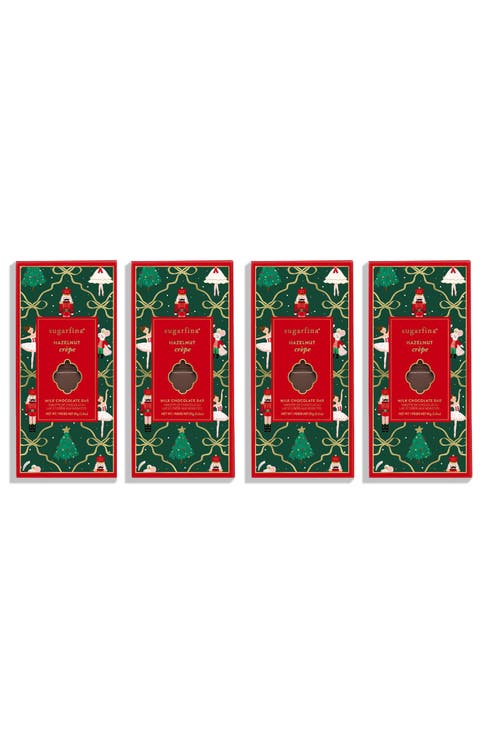 Set of 4 Hazelnut Crepe Chocolate Bars