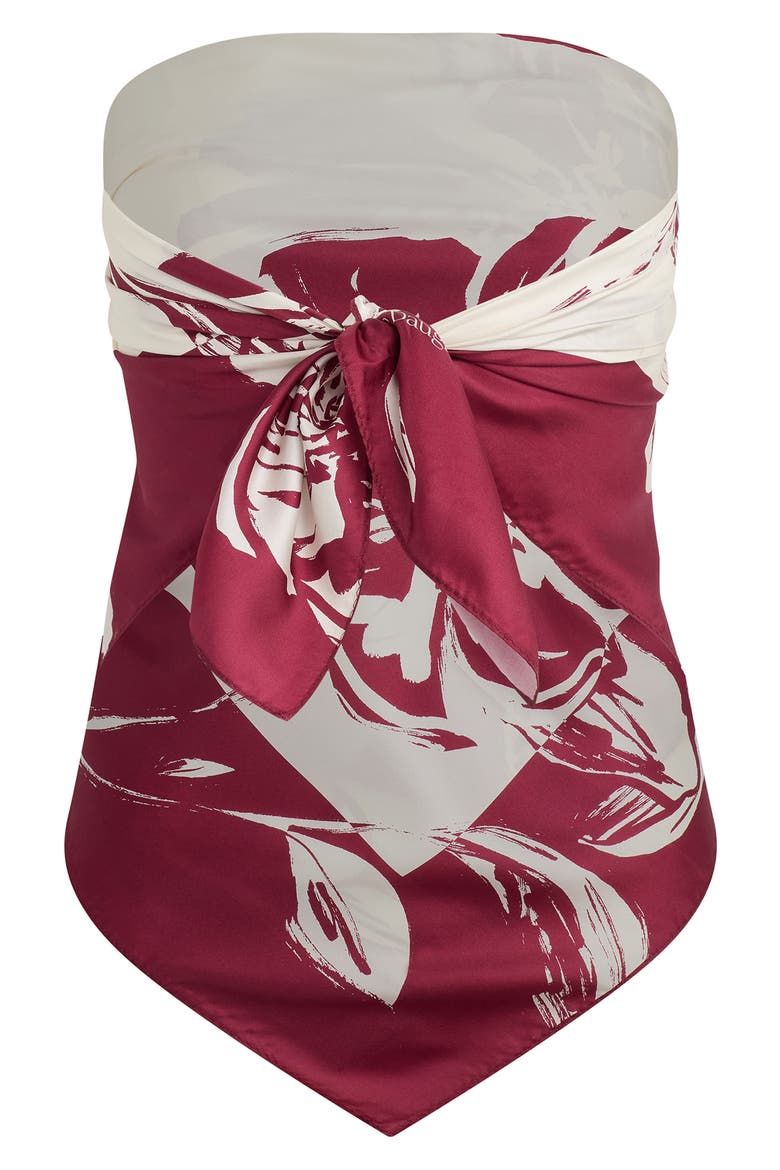 The Vintage Floral Silk Square Scarf, Alternate, color, EARTH RED