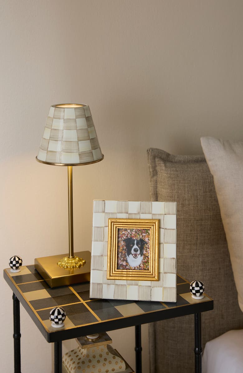 MACKENZIE CHILDS Mocha Check Enameled Steel 2.5 x 3-Inch Picture Frame, Alternate, color, Mocha