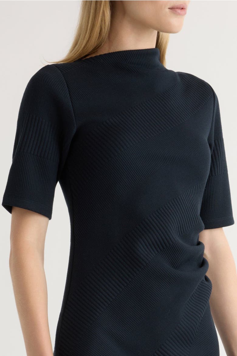 Evie Ribbed Knit Jersey Dress, Alternate, color, Navy