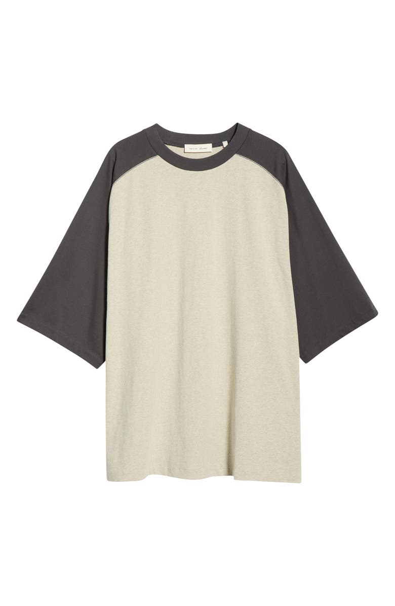 Fear of God Essentials Signature Cotton Baseball T-Shirt, Main, color, Heather Stone/ Iron Grey