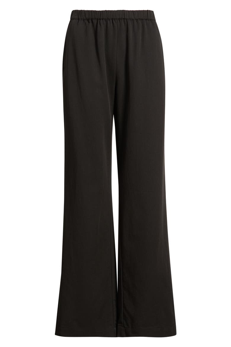 Drew Cotton Blend Wide Leg Pants, Alternate, color, BLACK