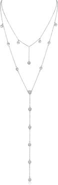 CZ by Kenneth Jay Lane Cubic Zirconia Station Layered Y-Necklace