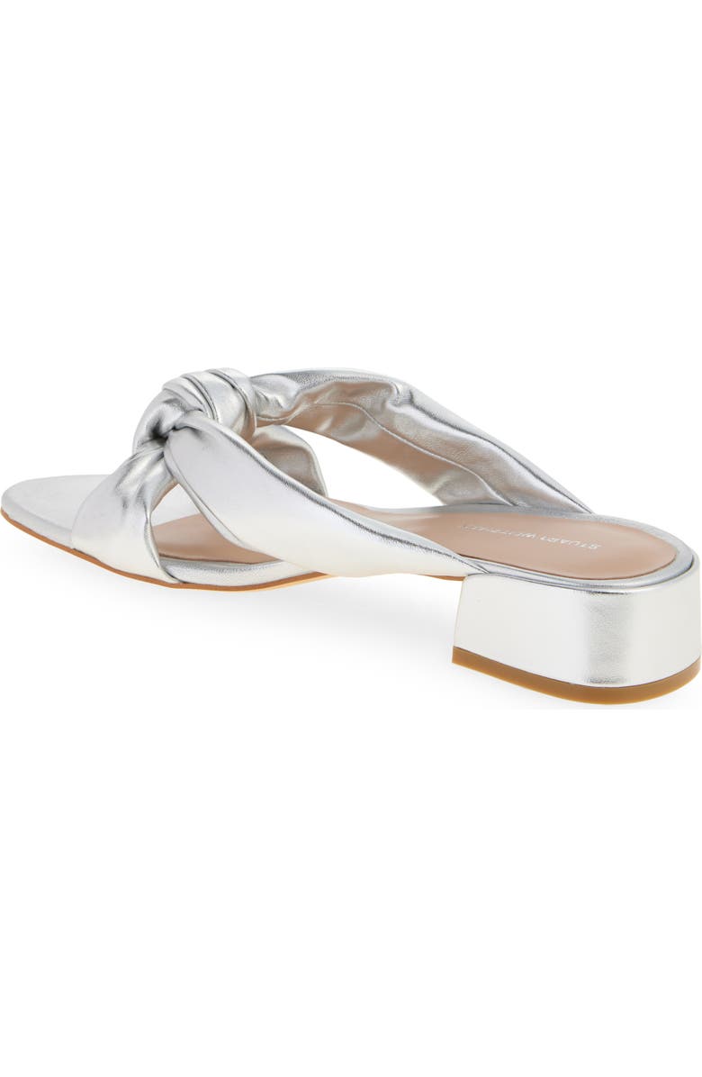 Stuart Weitzman Playa 35 Knot Slide Sandal, Alternate, color, Silver