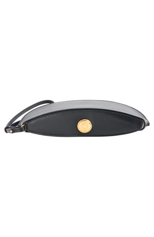 Jacquemus Le Petit Ovalo Leather Clutch In Black