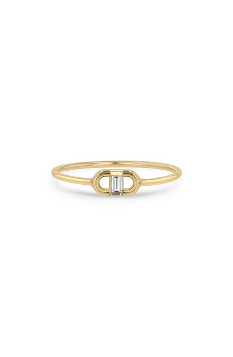 Diamond Oval Link Ring
