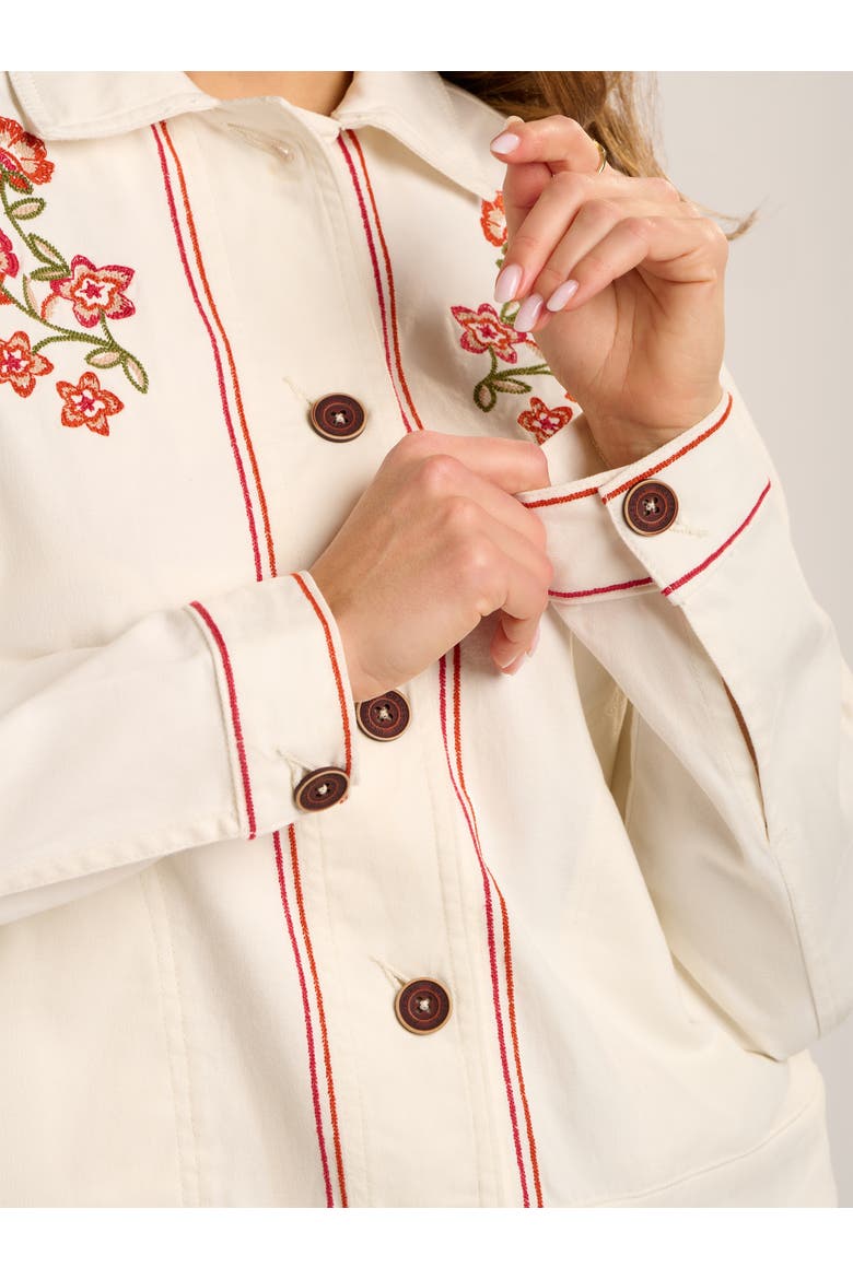Celestina Floral Embroidery Jacket, Alternate, color, Cream