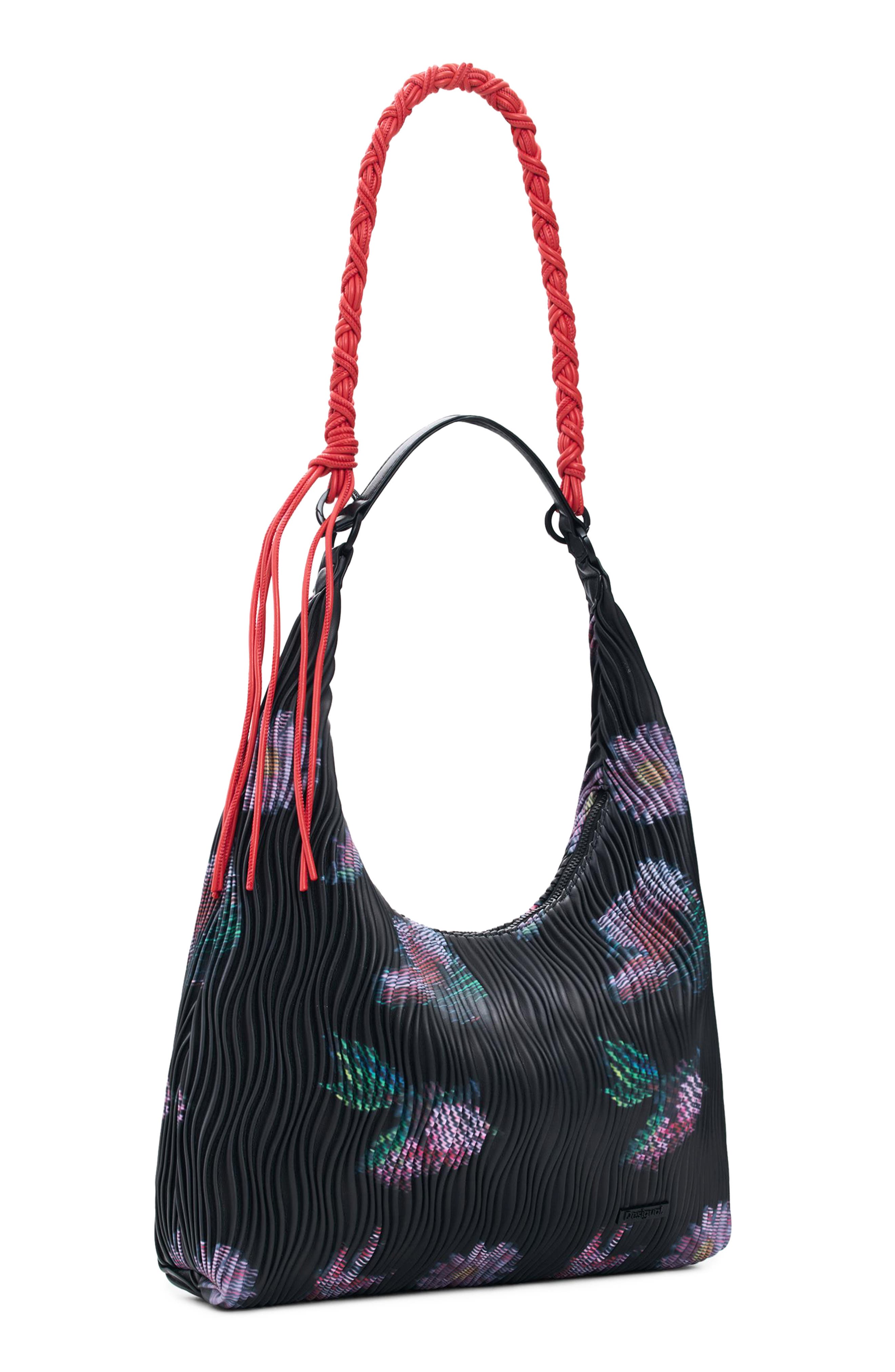 Desigual Faux Leather Shoulder Bag, Alternate, color, Black
