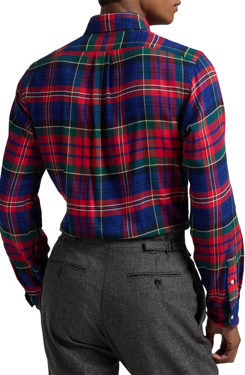 Polo Ralph Lauren Brushed Plaid Flannel Button-Down Shirt, Alternate, color, 